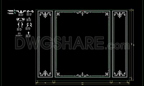 4 months ago
                

                
             324164. Free Download Luxury French-Style Background Wall Module DWG File