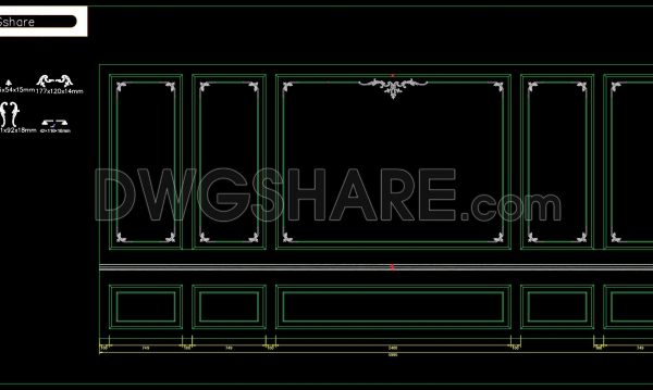 4 months ago
                

                
             462165. Free Download Luxury French-Style Background Wall Module DWG File