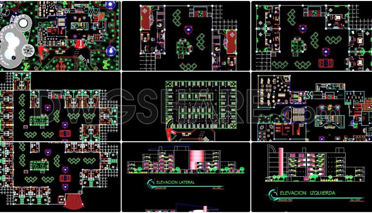 170. Download 5-storey hotel architectural drawings including floor plans, elevations, and sections (4)