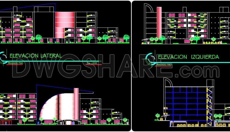 170. Download 5-storey hotel architectural drawings including floor plans, elevations, and sections (1)