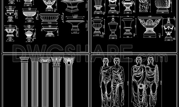 5 months ago
                

                
             996176. Free CAD Drawings of Classical Columns, Sculptures and Decorative Planters – Full Details