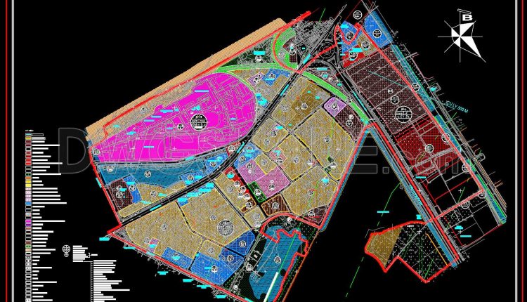 189. Free Download CAD Land Use and Transportation Planning Map of Gia Thuy Ward (1)