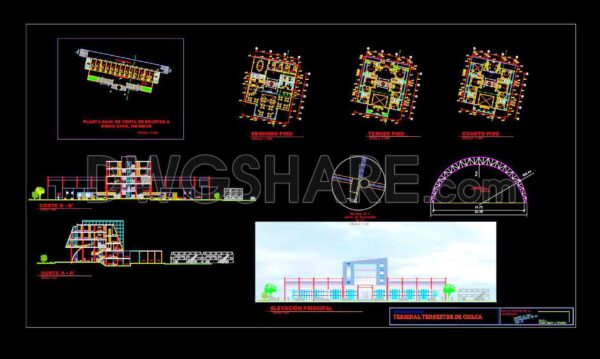 19. Free Download Architectural Drawings of a Bus Station in AutoCAD DWG