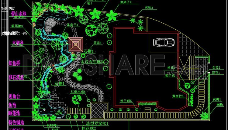 194. Free Villa Courtyard Landscape CAD Drawings – Download Now (1)