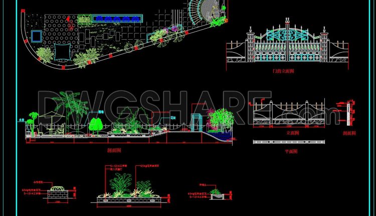 195. Free Download Villa Courtyard Construction Drawings – Detached House (CAD (1)