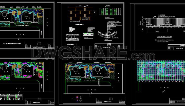 196. Free Courtyard Landscape Planting CAD Drawings – Construction Details (1)