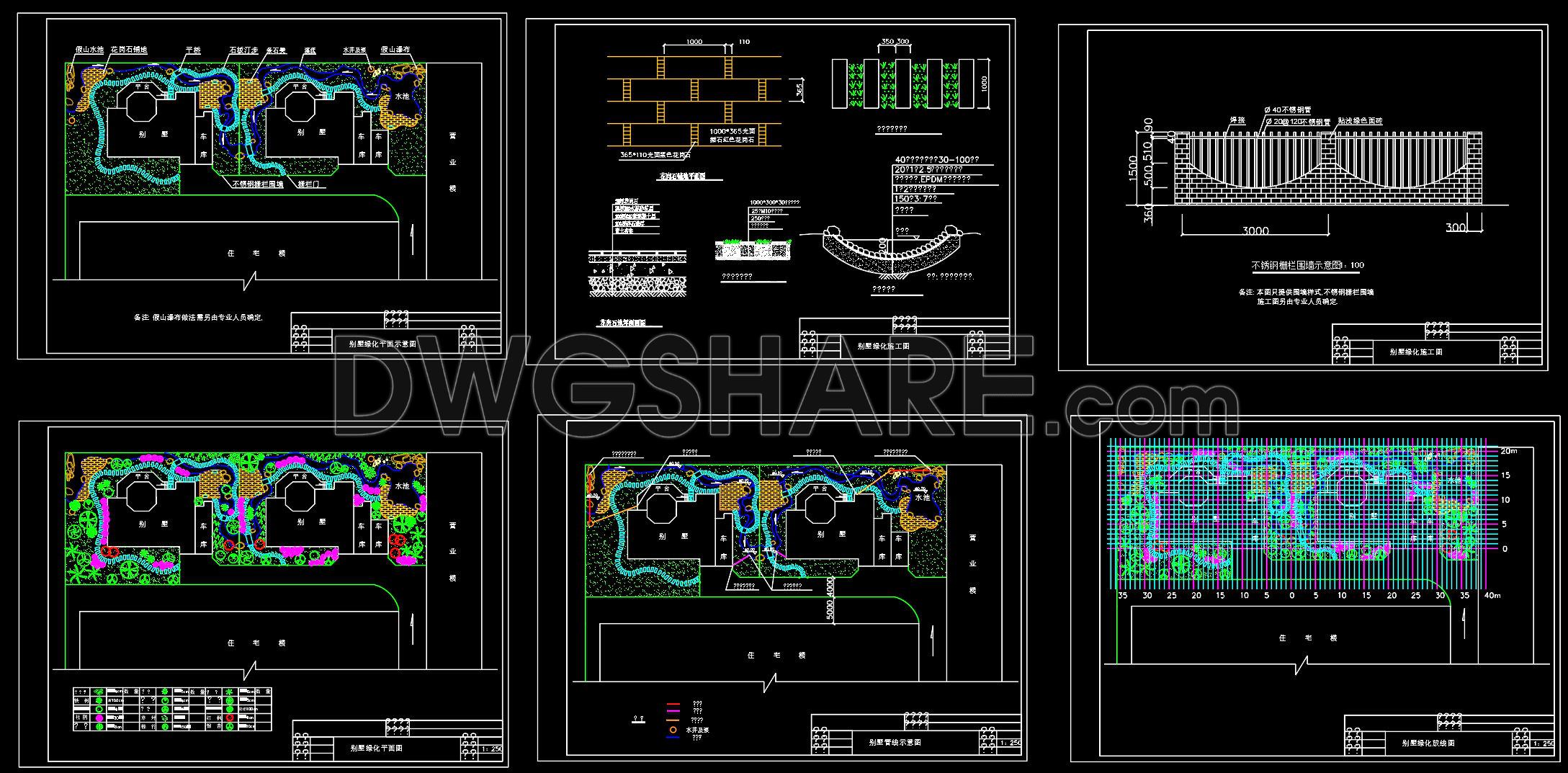 196. Free Courtyard Landscape Planting CAD Drawings – Construction Details (2)