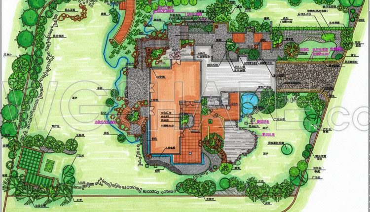 197. Free High-End Villa Landscape Design CAD – Outdoor Layout (DWG) (2)