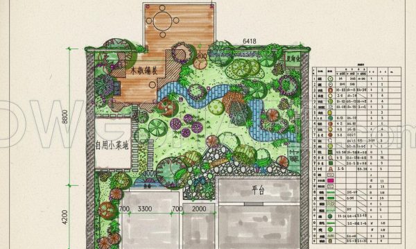 199. Free Download Private Courtyard Landscape Planting Layout Plan CAD (DWG)