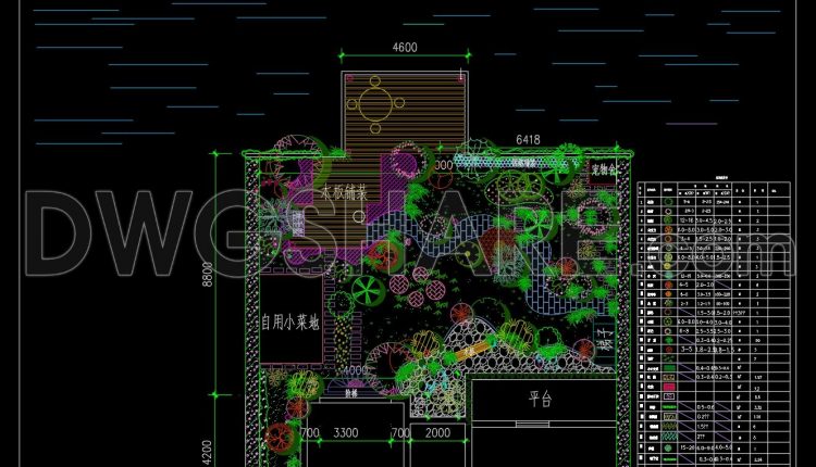 199. Free Download Private Courtyard Landscape Planting Layout Plan CAD (DWG) (1)