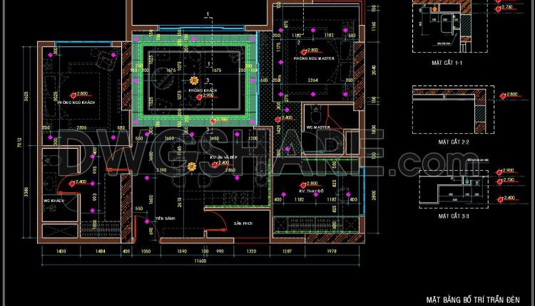 199. Full Apartment CAD Package Lighting Ceiling Plan, Electrical Layout & HVAC System (3)