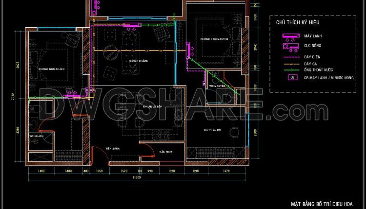 199. Full Apartment CAD Package Lighting Ceiling Plan, Electrical Layout & HVAC System (1)