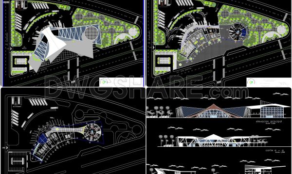 21. Free download passenger terminal architectural drawing AutoCAD