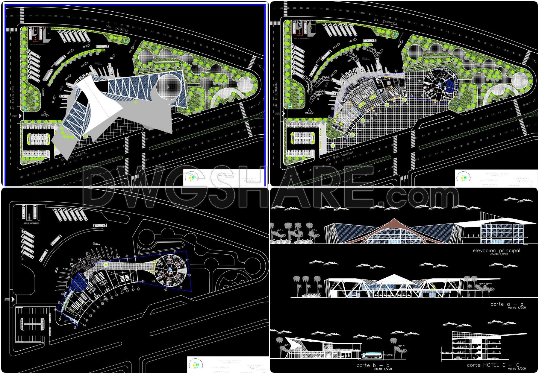 21. Free download passenger terminal architectural drawing AutoCAD (1)