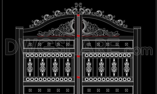 4 months ago
                

                
             199251. Free CAD File of Ornate Classical Villa Gate Design with Detailed Decorative Motifs