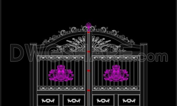 4 months ago
                

                
             160253. Free CAD File of Ornate Classical Villa Gate Design with Detailed Decorative Motifs