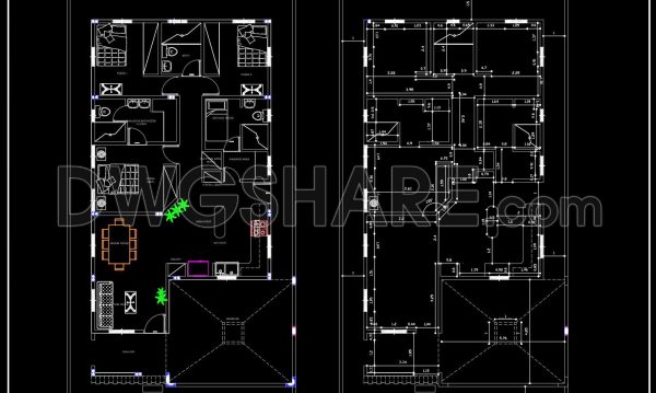 306. Free Download CAD Floor Plan Layout for a 110m2 Residential House