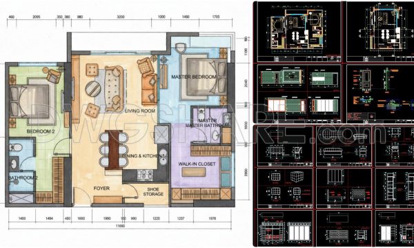 31. Full Set of Interior CAD Drawings – Layout, Lighting, HVAC & Shop Drawings