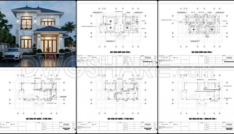 317. Free Download of Mechanical and Electrical Construction Design Drawings for a 2-Story House (6)