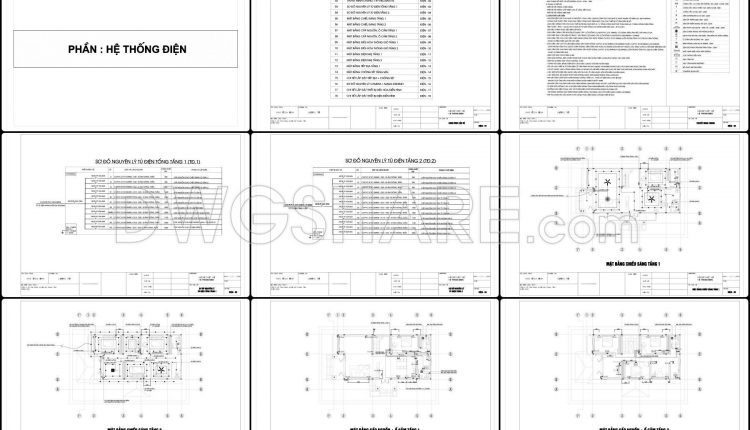 317. Free Download of Mechanical and Electrical Construction Design Drawings for a 2-Story House (3)