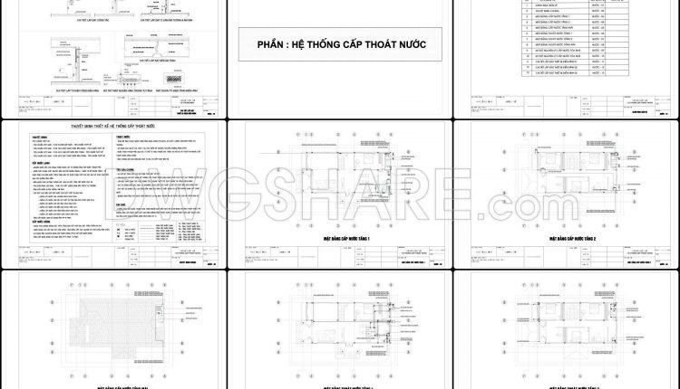 317. Free Download of Mechanical and Electrical Construction Design Drawings for a 2-Story House (2)