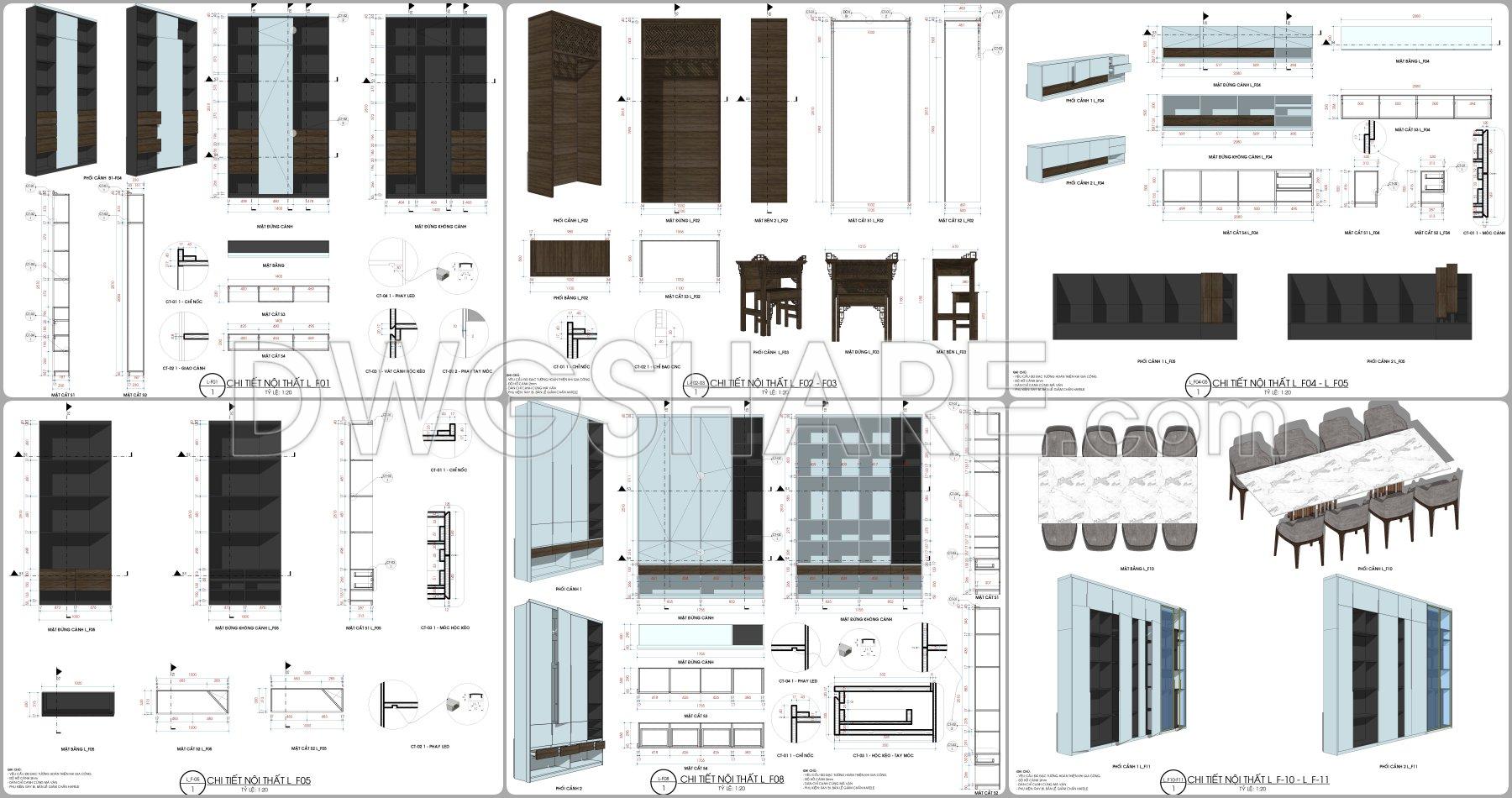 32. Complete Interior CAD Drawing Set – Detailed Furniture Design ...