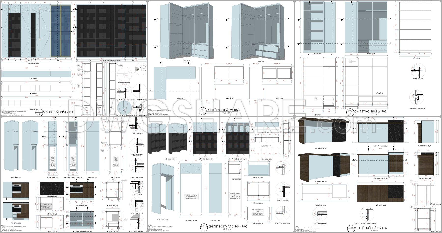32. Complete Interior CAD Drawing Set – Detailed Furniture Design ...