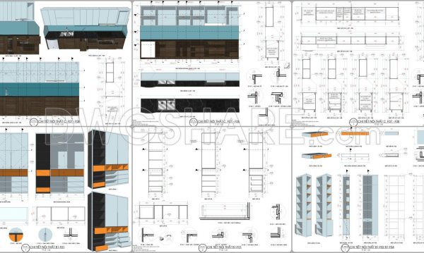 32. Complete Interior CAD Drawing Set – Detailed Furniture Design & Construction Plans