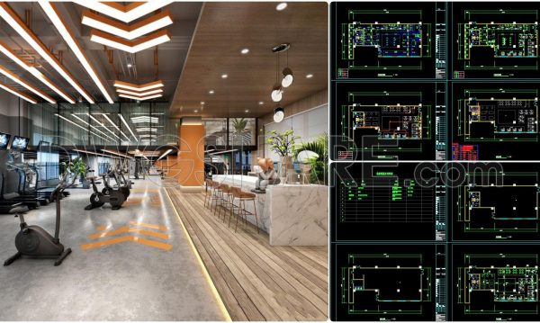 5 months ago
                

                
             1,71133. Modern Gym Interior CAD Drawing Set – Full Layout, MEP Systems & 3D Visualization