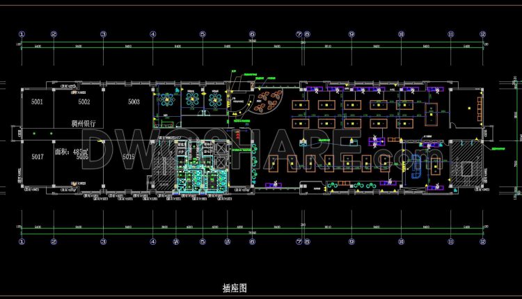 38. Free Download of CAD Design Drawings for a 1400m2 Billiards Club Building (1)