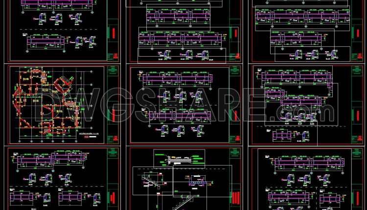 393. Free Download of Structural CAD Drawings for 22.4m x 22.4m Reinforced Concrete Townhouse (6)