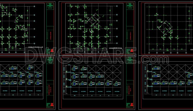 393. Free Download of Structural CAD Drawings for 22.4m x 22.4m Reinforced Concrete Townhouse (4)