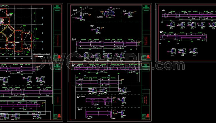 393. Free Download of Structural CAD Drawings for 22.4m x 22.4m Reinforced Concrete Townhouse (2)