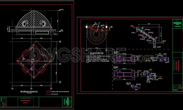 5 months ago
                

                
             239394. Free Download CAD Drawings of Dome Roof & Spiral Staircase Details