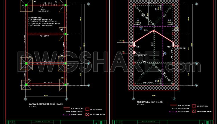395. CAD Drawings of Parking Garage Structural Foundations, Columns, Trusses, and Slabs (2)