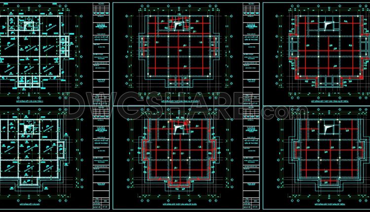 398. Free Download of Structural CAD Drawings for 13.6m x 14.9m Reinforced Concrete Townhouse (4)