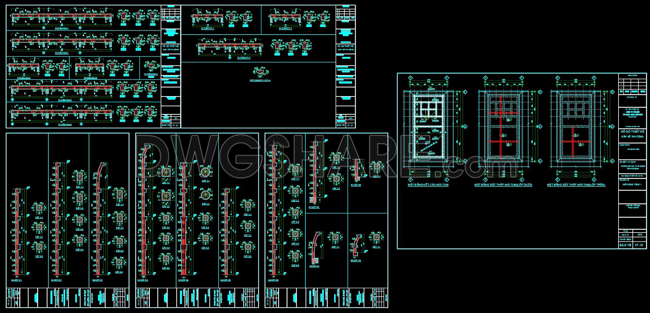 398. Free Download of Structural CAD Drawings for 13.6m x 14.9m Reinforced Concrete Townhouse (4)