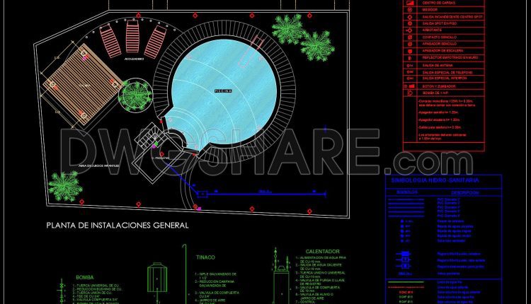 40. Free download CAD drawings for a 60m x 90m residential swimming pool (1)