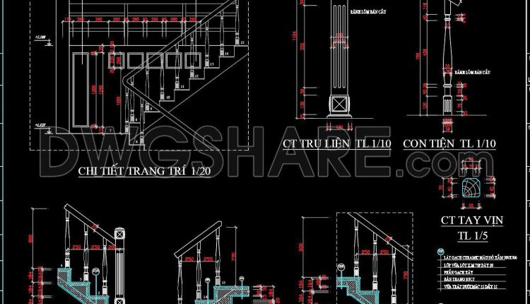 413. Free CAD Staircase Designs for Townhouses – Detailed Drawings Download (3)