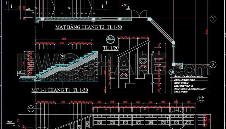 413. Free CAD Staircase Designs for Townhouses – Detailed Drawings Download (2)