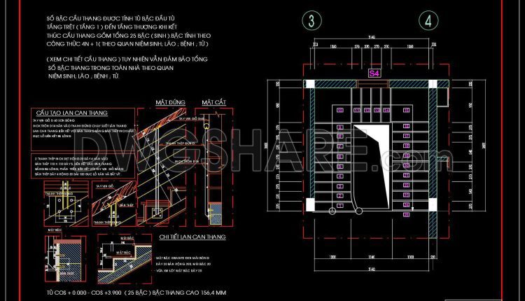 414. Free Townhouse Staircase CAD Files – Detailed Design Drawings (1)