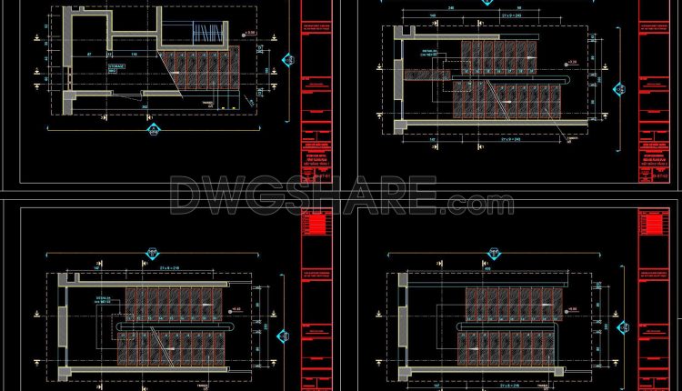 415. Free Download of Detailed Staircase Designs in CAD for Townhouses (5)