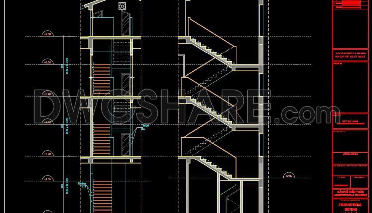 415. Free Download of Detailed Staircase Designs in CAD for Townhouses (3)