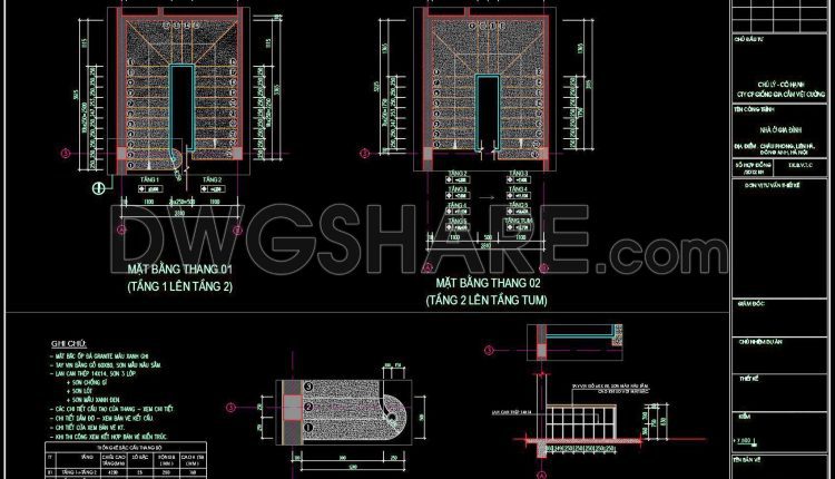 416. Free CAD Drawings of Residential Staircase and Elevator Designs (3)