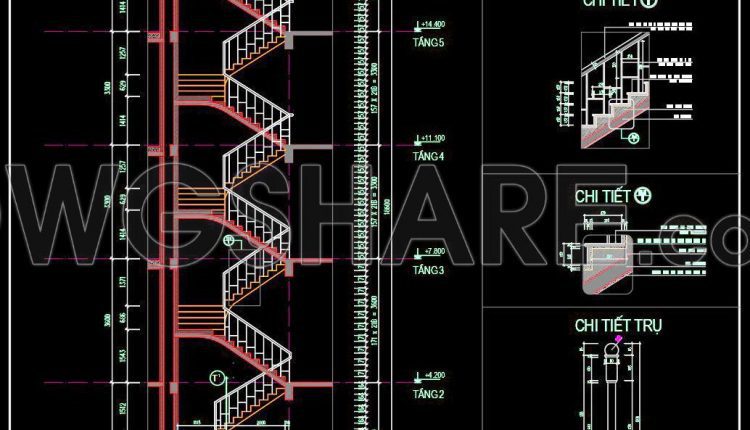 416. Free CAD Drawings of Residential Staircase and Elevator Designs (2)