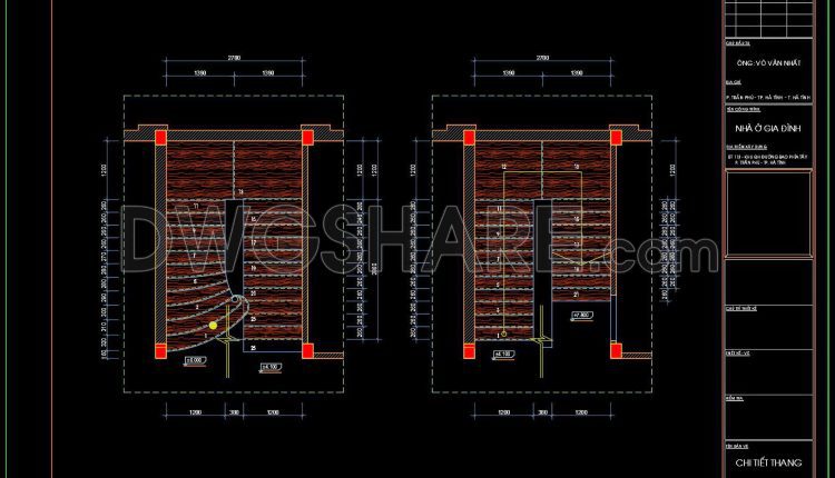 418. Detailed Staircase CAD Plans for Townhouses – Free Download Now (2)