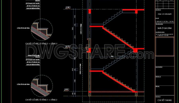 418. Detailed Staircase CAD Plans for Townhouses – Free Download Now (1)