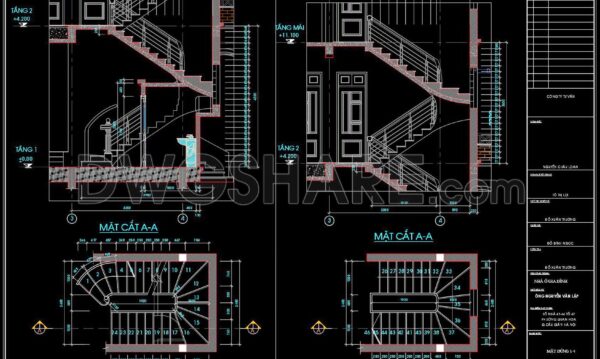 422. Download Free Townhouse Staircase CAD Drawings – Detailed Plans