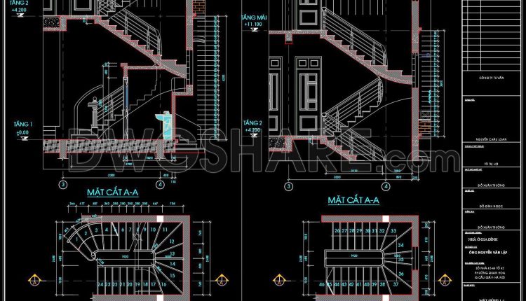 422. Download Free Townhouse Staircase CAD Drawings – Detailed Plans (2)