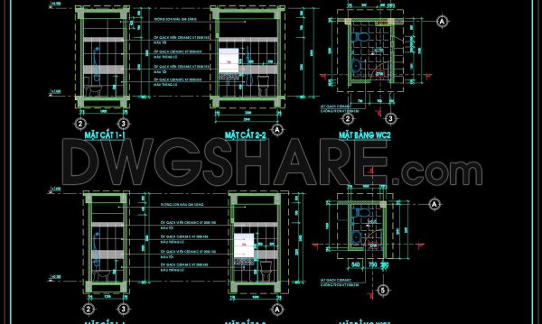 442. Download CAD Bathroom Construction Plans for Townhouses
